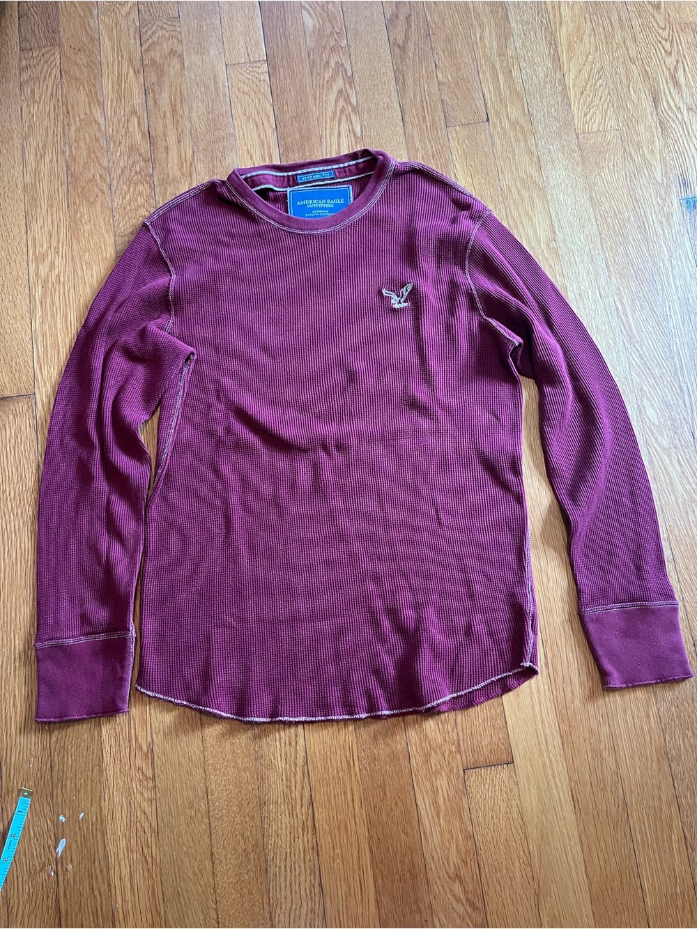 American Eagle Outfitters Vintage Fit Long Sleeve 100% Cotton Waffle Top Large